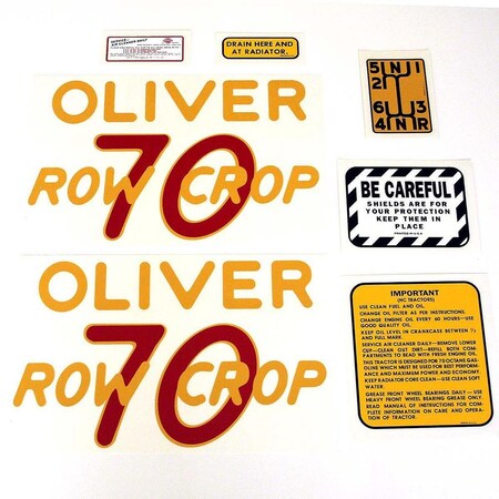 Aftermarket DEC154 Mylar Decal Set, Fits Oliver 70 Rowcrop DEC154-STR